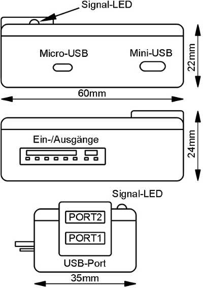 Aufbau des MicroGuard-USB Steuermoduls